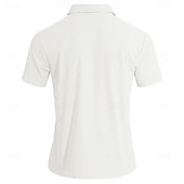  Homens Pólo Camisas Polo Casual Rua Lapela Manga Curta Básico Moderno Tecido Leve Botões Verão Primavera Normal Preto Branco Azul Claro Pólo