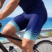 billiga Cykelshorts-herr marinblå cykelshorts med 3D-gelvaddering blått gradient chevronmönster andningsbara snabbtorkande fukttransporterande UPF50+ cykelshorts för landsvägscykling triathlon utomhussporter
