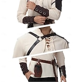 cheap Outfits-Medieval Renaissance Pants Waist Belt Shirt Long Sleeves Lace up Fancy Dress Men's Masquerade Party Renaissance Fair LARP Adults' Shirt Pants Shoulder Armor