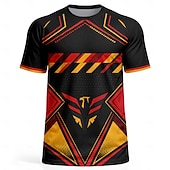 cheap Running Tee &amp; Tank Tops-Germany Style Men's Soccer Jersey Geometric Athletic Summer Short Sleeve T-Shirt UPF 50 Quick Dry Breathable mesh fabric 2026 Soccer Fan Tee Tournament Football Gym Running Sports Yellow Black