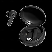 baratos Auscultadores TWS True Wireless-Fones de ouvido sem fio Bluetooth 6.0, TWS com reforço de graves. &amp;Redução de ruído, estojo de carregamento com visor digital LED, microfone HD para chamadas, fones de ouvido intra-auriculares