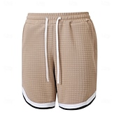 economico Pantaloncini casual-Per uomo Pantaloncini Waffle Shorts Pantaloncini Estivi Shorts da Spiaggia Pantaloncini casual Tasca Elastico in vita Blocco di colori Comodità Traspirante Lunghezza al ginocchio Casuale All'aperto
