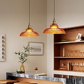 preiswerte Insellichter-Grüne, gestreifte Glas-Pendelleuchte, 1-flammig, großes Kuppeldesign, E27-Fassung, Vintage-Kronleuchter für Kücheninsel, Esszimmer und Café-Bar, 110–240 V