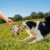 billiga Hundleksaker-Hundfotboll med remmar interaktiv leksak 18 cm i diameter