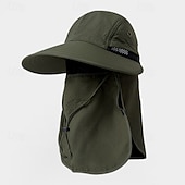 billiga Tillbehör för sport och friluftsliv-Solhatt Vandringshatt Fiskemössa Camping hatt Vattentät UV-skydd Snabb tork Sommar Vår Höst Snörning Bred kant med ansiktsskydd och nackflik Herr Fiske Aktivitet