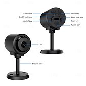 お買い得  屋内IPネットワークカメラ-ワイヤレスWiFiセキュリティカメラ、130°広角、赤外線ナイトビジョン搭載のHDホーム監視カメラ &amp;動体検知、Bluetooth接続、ベビー/ペットモニター用デュアルストレージ、ブラック