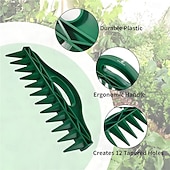 economico Giardinaggio-Set di attrezzi per seminatrice manuale da giardino, semina rapida a 12 fori, spargisemi per giardinaggio, distanziatore portatile per semi, perforatore per il terreno per piantare semi e allentare il