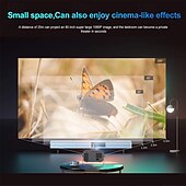 cheap Projectors-Android 11.0 Mini Projector with WiFi and Bluetooth, Support 4K Video Decoding, H713 Quad Core Processor, 5G Dual WiFi Portable Projector, HDR10+ Home Theater Movie Projector for Outdoor