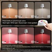 baratos Luzes decorativas-LED Reading Desk Lamp New Modern French Style Eye-Friendly  Rechargeable, RGB, Long Battery Life, Home Use, Living Room &amp; Bedroom, Touch Dimming &amp; Color Adjustment, Ambient Light Decorative Accent,