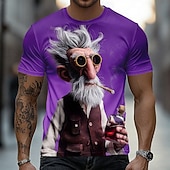 abordables T-shirts 3D-Homme A Ombre Vieil Homme T-shirt Manche Courte T-shirt Impression 3D Col ras du cou Chemise Drôle Occasionnel Quotidien Rue Bleu Noir Rouge Été Printemps Vêtement Tenue S M L XL 2XL 3XL