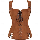 economico Cime-Retrò Vintage Medievale Rinascimento Corsetto Pirata Vichingo Elfico Costume Per donna Celtico Costumi da pirata Fantasia Halloween Carnevale Mascherata Casual Quotidiano LARP Fiera Rinascimentale