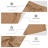 billige Linskjorte i bomull-Herre Linskjorte 2 deler Popover skjorte Og Shorts Lin Shorts Strandshorts Sett عادي Daglig utendørs Feriereise Med hette Langermet Sommer Mote Fritid Bekvem Klær