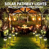 economico Illuminazione vialetto-Confezione da 6 luci solari impermeabili da esterno con paletto, illuminazione decorativa a LED per giardino, cortile, prato, vialetto e aiuole: perfette per matrimoni, festività, feste, eventi
