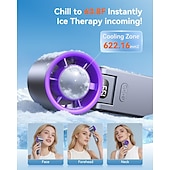 Χαμηλού Κόστους Φώτα &amp;amp; Φανάρια Κάμπινγκ-Φορητός φορητός ανεμιστήρας turbo με ψυγείο πάγου, προσωπικός ανεμιστήρας, επαναφορτιζόμενος 3600mah, χρόνος ψύξης 20 ωρών, ισχυρός αθόρυβος κινητήρας 20000 στροφών, απαραίτητος για