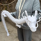 billige Statuer-150 cm/59 tommer 3D-printet drage, ekstra stor 3D-drage, dyredukke, skrivebordspynt til hjemmet, fidget-leke, perfekt til jul- og halloween-dekor, høytidsfeiringer, ideelle gaver til kontoret,