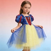 billige Jentekostymer-Snøhvit Snøhvit Prinsesse Kjoler Cosplay kostyme Drakter Film Mote søt stil Tutuer for Jente Barne Maskerade Daglig Fest Ferie