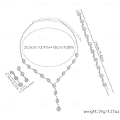cheap Jewelry Sets-Jewelry Set Three-piece Suit Chrome 1 Necklace 1 Bracelet Earrings Women's Elegant Stylish Jewelry Set For Party Wedding