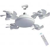 cheap Decoration Bulbs-Ceiling Fan with Light, Remote Control 3 Speeds 3 Colors 2 Timers Quiet Motor E26 E27 Bulbs, with Foldable Blades, for Living Room Bedroom