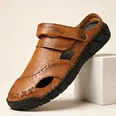 cheap Casual Sandals-Men's Brown Fisherman Sandals Closed-Toe Casual Summer Shoes Lightweight Comfort Outdoor Footwear for Travel, Vacation, Daily Leisure and Warm Weather Wear