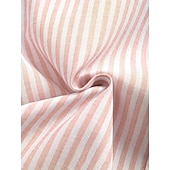abordables Clásico-Hombre Camisa Camisa de lino Camisa de verano Camisa de playa Tiras verticales Casual Diario Azul Piscina Rosa Manga Corta Collar mandarín Verano Primavera Ropa