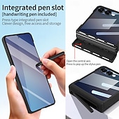 ieftine Carcasă Samsung-telefon Maska Pentru Samsung Galaxy Z Flip 7 Z Flip 6 Capac Spate și Protecție de Ecran PU piele