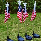  1 pz luci solari decorative a LED per esterni, luci solari con bandiera americana, bandiere decorative, bandiera patriottica da giardino, faretti solari per paesaggistica, luci solari da giardino, luci a LED per asta portabandiera da esterno