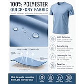 abordables camisetas basicas-Hombre Camiseta Camiseta superior Manga Corta Cuello Barco Verano Primavera Plano Casual De Deporte Secado rápido Delgado Puro Casual Diario Deportes Bleu Ciel Negro Blanco Camiseta superior para