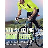 Недорогие Мужские джерси-Муж. Велокофты Лоскутный узор С короткими рукавами Велоспорт Джерси Верхняя часть с 3 задними карманами Устойчивость к УФ Быстровысыхающий Задний карман Впитывает пот и влагу Виды спорта