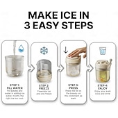 cheap Ice Cube Tray-3-in-1 Water Bottle Ice Cube Tray with Straw &amp; Lid, Portable Touch-Free Iceball Kettle, Reusable Storage Bottle, Easy Press to Release Silicone Icing Tray for Gym, Travel, Juice &amp; Coffee