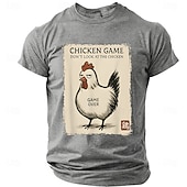 preiswerte Lustige T-Shirts für Männer-Herren-T-Shirt im japanischen Stil mit Hühnermotiv (Kanji-Zeichen für Hahn und Robbe) – Retro-Look, normale Passform, Harajuku-Streetwear, Designer-Kleidung, Größen: S, M, L, XL, XXL