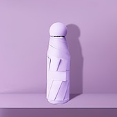billige Paraplyer-Sammenleggbar kapselparaply med seks ribber, svart, UV-bestandig, ultralett, egnet for både regn og solskinn, UPF50-tilbud, for daglig pendling, shopping, korte turer, reise, piknik