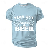  Men's This Guy Needs A Beer Two Thumbs Pointing Funny Humorous Novelty Drinking T Shirt Tee Graphic Regular Fit Casual Party BBQ Gift Designer Clothing Apparel S M L XL XXL XXXL