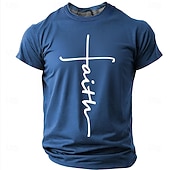  Hombre Cruz Fe Camiseta Manga Corta Camiseta Impresión 3D Cuello Barco Camisa Moda Design Sencillo Casual Diario Fiesta Rojo Verano Primavera Ropa S M L XL XXL XXXL
