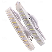 preiswerte Stecken Sie Lichtleisten ein-Hochleistungsfähige, wasserdichte LED-Streifen, 180 LEDs pro Meter, 220-V-EU-Stecker, warmweiß, weiß und neutralweiß, für Garten, Hochzeit, Urlaub, Pool, Party und als stimmungsvolle Dekorationsbeleuchtung.