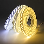 economico Strisce luminose a spina-Striscia LED AC 220V impermeabile flessibile a nastro SMD 2835 320 LED/m, striscia luminosa a LED IP65 impermeabile per interni ed esterni, cortili, giardini, atmosfera festiva, strisce luminose