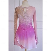 economico Abiti da Pattinaggio Artistico-Abito da pattinaggio artistico Ragazze Pattinaggio sul ghiaccio Vestito Rosa Patchwork Orlo asimmetrico Elasticizzato Allenamento Competizione Vestiti da pattinaggio sul ghiaccio Classico Cristallo