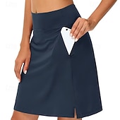 abordables Jupes et skorts pour femmes-Femmes Couleur Unie Jupe décontractée Jupes de tennis avec shorts Jupe de sport Avec Poches Taille haute Élastique Évacuation de la transpiration Respirant Tennis Le golf Course Jupe Jupe-short Gris