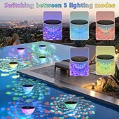 preiswerte Unterwasserlampen-1/2 Stück Solar-Schwimmleuchte für Pools, 5 Beleuchtungsmodi, IP65 wasserdicht, schwimmende Leuchten für Teiche, Thermalquellen, Aquarien, Pools, Garten, hängende Bäume, Partys, Projektions- und