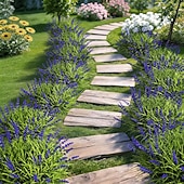 voordelige Kunstbloemen-15 bundels UV-bestendige, kleurechte kunstplanten voor buiten &amp;bloemen, in hoogte verstelbare nep-lavendelbloemen voor binnen &amp;Buitendecoratie voor tuin, terras, pad, hangende plantenbak, veranda
