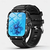voordelige Smartwatches-Rugged Smart Watch, Military Tactical Fitness Tracker with Heart Rate Monitor &amp; SpO2, Waterproof Sport Smartwatch for Men Women, Compatible with iPhone Android, Ideal Birthday Gift