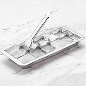 economico Accessori ghiaccio-Vassoio per cubetti di ghiaccio in acciaio inox a 18 scomparti con maniglia per un facile rilascio, vassoio per il ghiaccio rimovibile per la preparazione di cubetti di ghiaccio e alimenti surgelati,