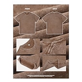 economico magliette di base-SoftFade™ Camicia Uomo 100% Cotone Camicia Acid Wash Manica Corta Collo a Giro Estate Piana Vintage Casual Abbigliamento Tinto Sbiadito Casual Streetwear Rosa Viola Caffè Top Tee per Uomo
