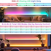 cheap Plug Strip Lights-24V WS2811 RGB IC COB LED Strip Lights 16.4ft (1 Roll ) 65.6ft (2 Rolls of 32.8ft) Chasing LED Light Strip with 338 Remote Controller Models and Power Supply for Bedroom Living Room Gaming Parties