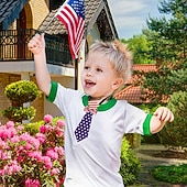preiswerte 250. Jubiläum-Krawatte mit amerikanischer Flagge für Jungen und Mädchen, patriotisch, vorgebunden, für Kinder, zum 4. Juli, Unabhängigkeitstag, Schuluniform, Party, Parade, Kostümaccessoire, 250. Jahrestag der USA