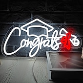 ieftine Lumini decorative-semn LED neon pentru absolvire, lumină de petrecere alimentată prin USB, decor strălucitor pentru cămin, dormitor, sărbătoare interioară, iluminat atmosferic pentru petrecere de absolvire