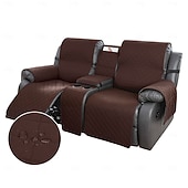 voordelige Fauteuilhoes-100% waterdichte hoes voor relaxbank, tweezitsbank, morsbestendig met middenconsole, antislip, gewatteerde bankbeschermer, bankhoes voor 2-zits relaxbank, meubelhoes voor thuis