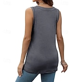  Confezioni multiple Confezione da 3 Da donna Girocollo Senza Maniche Nero + bianco + rosso Maglietta Canotta Maglietta senza maniche Tinta unica Casuale Quotidiano Cotone Estate