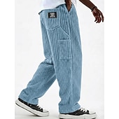  رجالي بنطلونات بنطلون مضلع السراويل الشتوية السراويل السراويل الفضفاضة رباط متعدد الجيب لون الصلبة راحة مكتمل الطول فضفاض مناسب للبس اليومي الأماكن المفتوحة موضة أناقة الشارع أزرق أسود مرن نسبياً