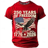  4. Juli 2026 250. Herren Lustig T Shirt Kurzarm T-Shirt 3D-Druck Rundhalsausschnitt Hemd Mode Designer Einfach Lässig Täglich Party Wasserblau Sommer Frühling Bekleidung S M L XL XXL XXXL
