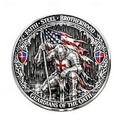 ieftine 250 de ani de la înființarea SUA-Monedă comemorativă Frăția Cavalerilor, Gardienii Jurământului, obiect de colecție medieval, tribut Frăției Oțelului, cadou inspirațional pentru pasionații de istorie